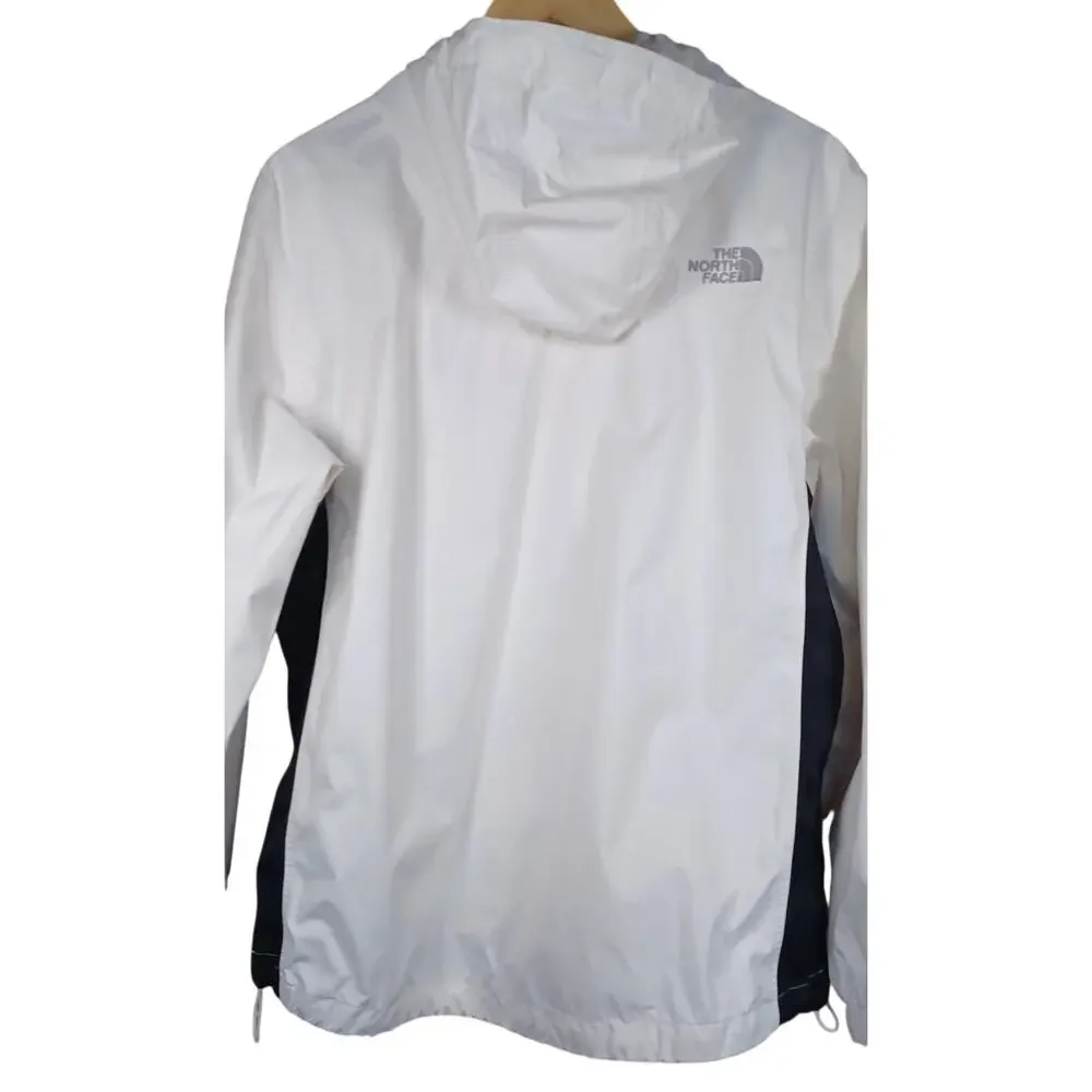 The North Face Women's Large HyVent Waterproof Hooded Rain Jacket White/Black - Picture 5 of 11